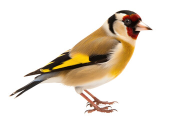 European Goldfinch Adorned Isolated on a Transparent Background PNG - obrazy, fototapety, plakaty
