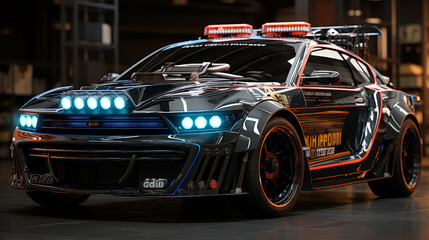 3d realistic police car