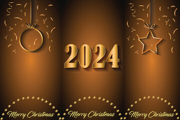 2024 Merry Christmas background for your seasonal invitations, festival posters, greetings cards. 