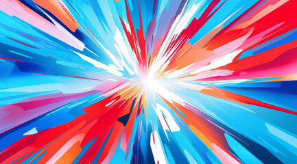 A radiant abstract vector explosion of vivid colours, creating a powerful sense of energy and movement. - obrazy, fototapety, plakaty