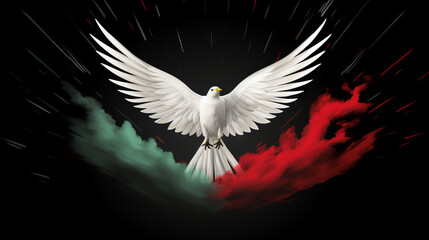 Free Palestine flag with a dove of peace