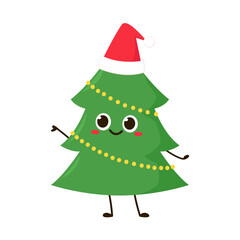 Christmas tree character design. Christmas tree  vector.