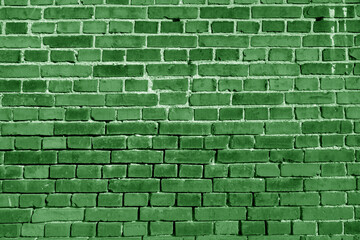 Green brick wall texture and pattern.