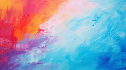 Fototapeta na wymiar Gentle brushstrokes of pastel colours blend on a canvas creating a soft, soothing abstract art.