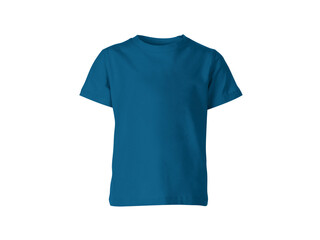 The isolated blue antique sapphire colour blank fashion tee front mockup template