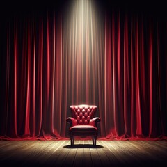 red chair on the stage