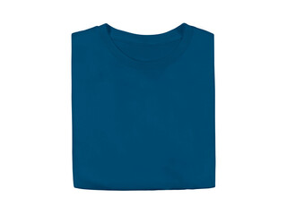 Isolated blue sapphire colour blank fashion folded tee front mockup template