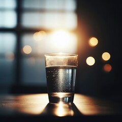 glass of water on table