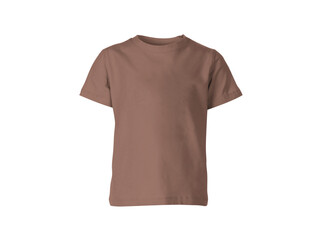 The isolated brown chestnut colour blank fashion tee front mockup template