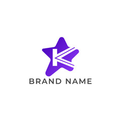 ILLUSTRATION LETTER K WITH STAR GRADIENT PURPLE COLOR LOGO ICON TEMPLATE DESIGN VECTOR