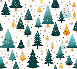 Obraz premium Abstract Christmas Tree Seamless Pattern Background for Wrapping Paper