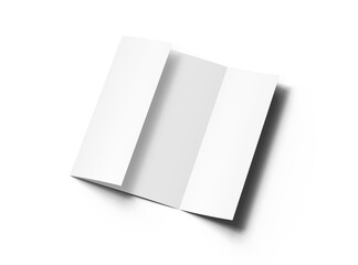 Blank A4 Gate Fold Brochure 3d render on transparent background 