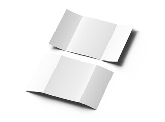Blank A4 Gate Fold Brochure 3d render on transparent background 