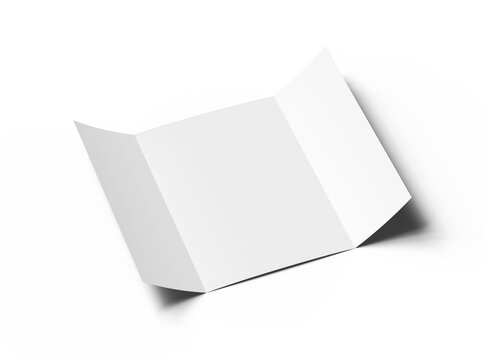 Blank A4 Gate Fold Brochure 3d render on transparent background 