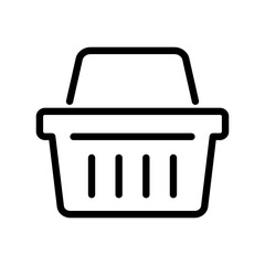 Shopping basket line icon - vector illustration