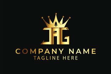 Fototapeta na wymiar JAG, JAG lettermark logo, JAG wordmark logo, JAG monogram logo JAG with crown