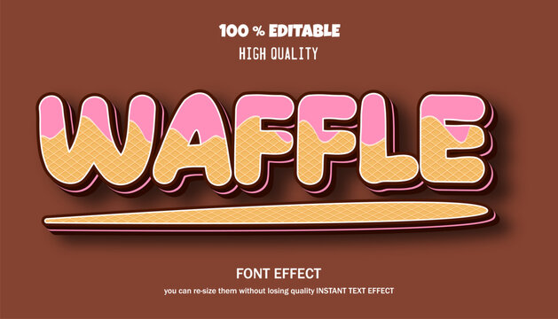 3d Waffle text effect. Editable text effect-01