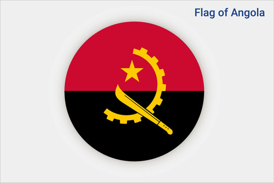 High detailed flag of Angola. National Angola flag. Africa. 3D illustration.