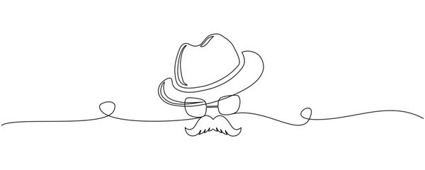 line art of grandfather's face with hat