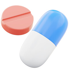 Medical capsules pills 3d illustration