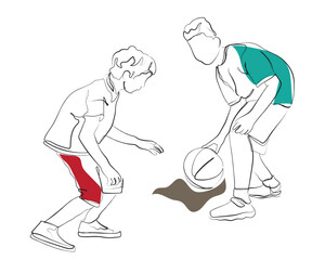 Line art vector on international day of sport for development and peace. Sports has potential to align energies and enthusiasm for a collective cause of harmony.