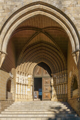 Fototapeta na wymiar Entrance of the Cathedral of Nossa Senhora da Assuncao in Evora, Alentejo, Portugal