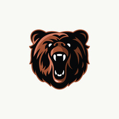 Bear head retro illustration mascot