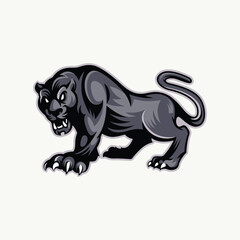 Angry panther retro illustration mascot