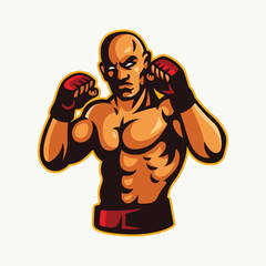 Martial art fighter mascot illustration