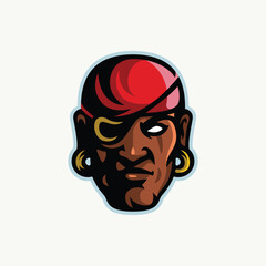 Pirate head retro illustration mascot