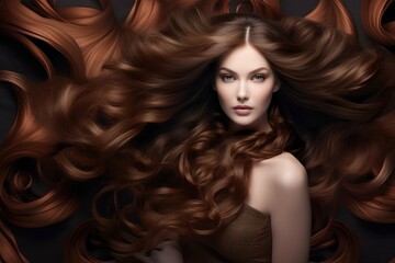 Fototapeta premium Beautiful woman with shiny long hair.