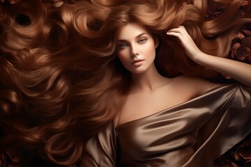Beautiful woman with shiny long hair.