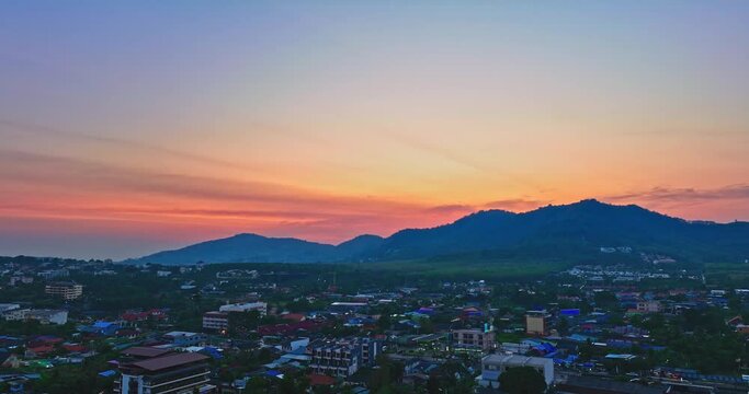 .aerial view scenery stuning sky in sunset above the the mosque..Scene of Colorful romantic sky sunset with Changing the color of the sky background. .beautiful sky at sunset above the mosque