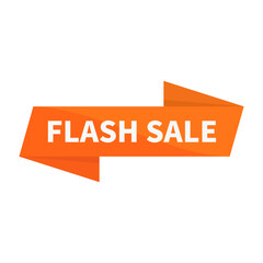 Flash Sale In Orange Rectangle Ribbon Shape For Promotion Business Marketing Social Media Information
