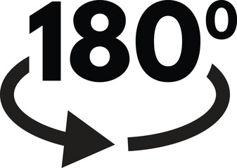 180 degree rotate icon symbol isolated on white background