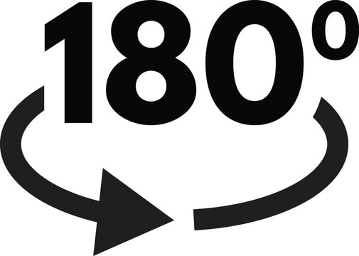 180 degree rotate icon symbol isolated on white background