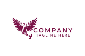 Eagle flying logo, Eagle logo, Eagle illustration, Eagle with hammer