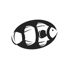Clown Fish logo template Isolated. Brand Identity. Icon Abstract Vector graphic