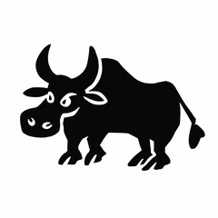 bull silhouette, symbol of the year, vector illustration eps 10