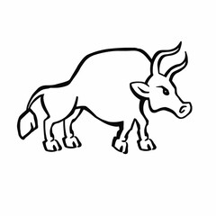 bull outline, canine line, vector illustration eps 10
