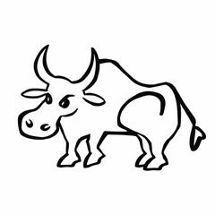 bull outline, canine line, vector illustration eps 10