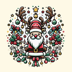 santa claus and christmas tree