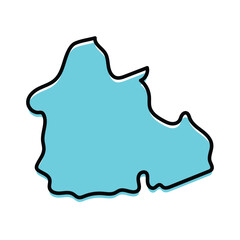 The Nana-Mambere State of the Central African Republic map illustration