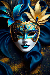 Masquerade magic concept: Venetian Mask Party. - obrazy, fototapety, plakaty