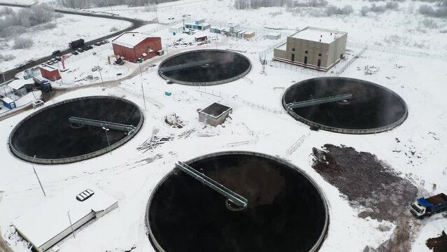 Winter's water treatment facility from above
