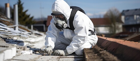 Conducting asbestos testing in compliance with NF X 46 020 standard copy space image