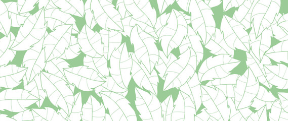 Abstract botanical art background vector. Natural foliage pattern, hand drawn. Simple modern style, illustrated Design for fabric, print, cover, banner, wallpaper.