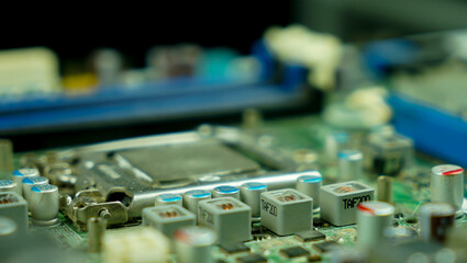 close up of electronic circuit board