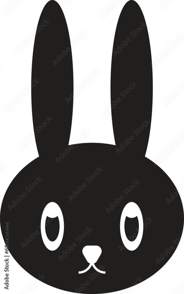 Poster rabbit head icon isolated on on white background . rabbit icon vector