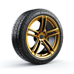Obraz premium 3d Car tire isolated in white background. 